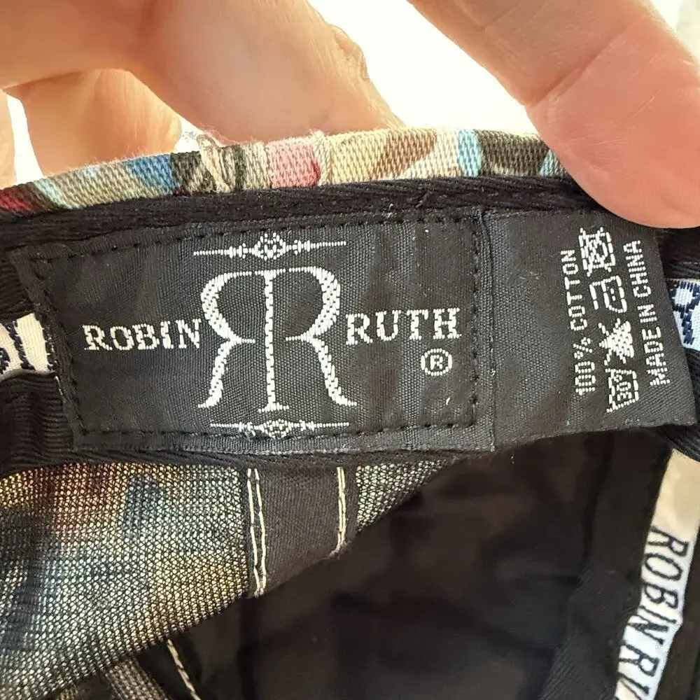 Robin Ruth Floral CHICAGO Snap Back Ball Cap Hat Quilted Crown Embellished Bill